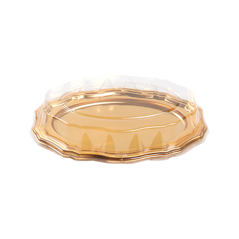 Золотой пластиковый поднос для торта.