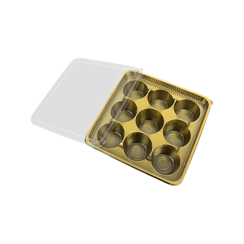 Круглая упаковочная коробка для конфет из ПЭТ с 9 полостями