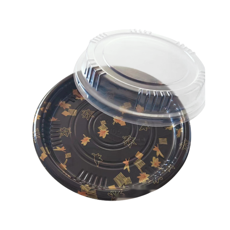 Круглая сэндвич-тарелка с крышкой.